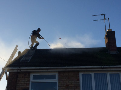 During Roof Clean